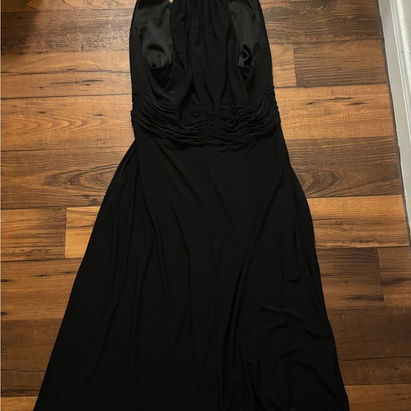 Evan Picone Black A Line Midi Dress Sleeveless Pleated Waist Wedding Guest 12 - Picture 7 of 8